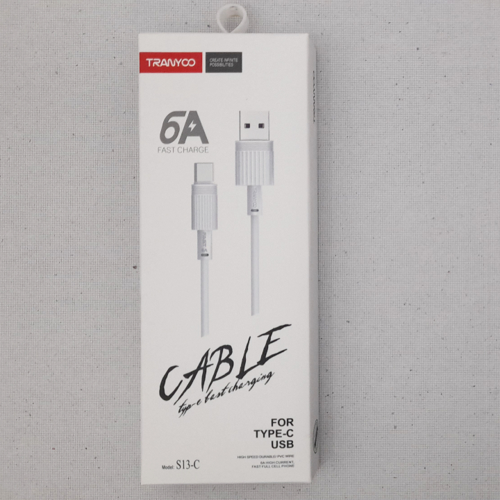 کابل شارژ USB به Micro-Usb ( یو اس بی به میکرو یو اس بی) 6 آمپر ترانیو فست شارژ مدل Tranyoo T-S13C